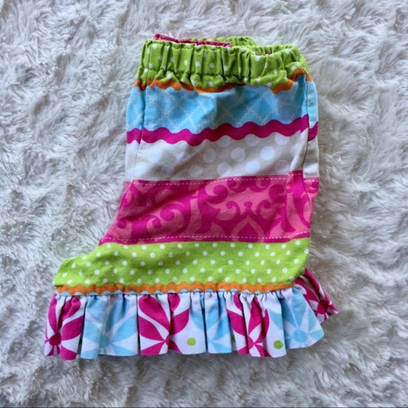 elastic waist striped ruffle shorts sz NB newborn - Picture 2 of 6